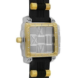 Slide Out Fashion Bling 2 tone Hip Hop Watch