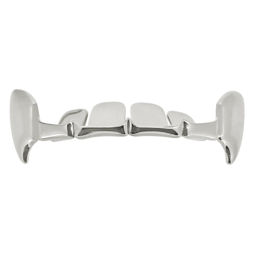 Vampire Silver Grillz Half Open Teeth Top