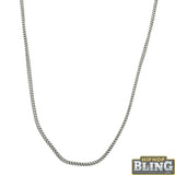 .925 Sterling Silver 1MM Franco Chain Rhodium