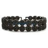 2 Row Cluster Black Bling Bling Bracelet