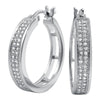 Bling Bling Hoops 25mm CZ 2 Row Micro Pave Earrings