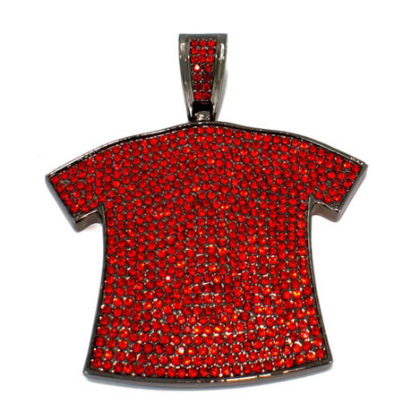 Double Iced Out Lab Ruby Gem Pendant