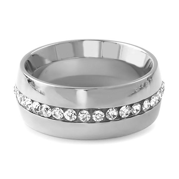 Single Row Iced Out Stainless Steel Ring