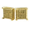 3D Cube CZ Lemonade Bling Bling Earrings