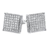 3D Box XL CZ Micro Pave Bling Bling Earrings