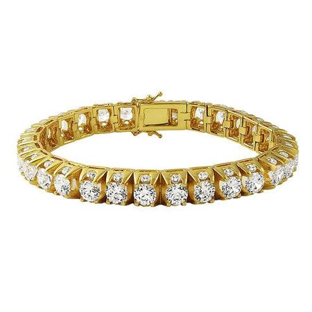 Classic Canary & Blue Gold 4 Row Bling Bling Bracelet
