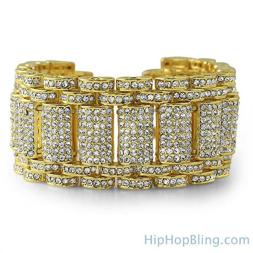 Mega Ice Rolls Gold Bling Bling Bracelet