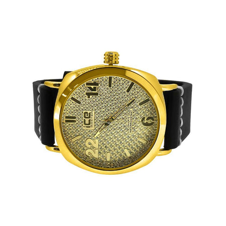 Clean Gold and Black Metal Band Watch