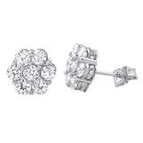 3D Cluster CZ Micro Pave Bling Bling Earrings