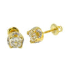 Princess Cut Gold CZ Bling Bling Earrings