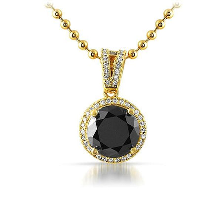 Kite Black and Yellow CZ Gold Pendant