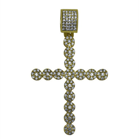 Bling Cross Gold Small Hip Hop Pendant & Chain