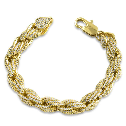 Gold Rope 10MM CZ Bling Bling Bracelet