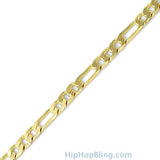 Figaro 6MM Gold Plated Bracelet