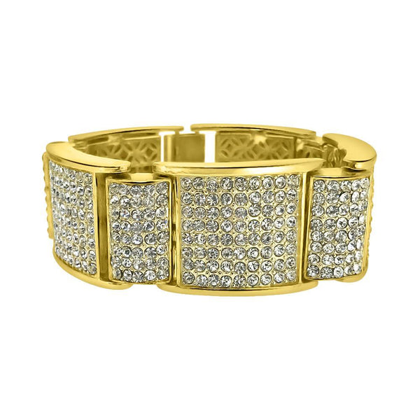Thick Icey Gold Bling Bling Iced Bracelet