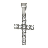 3MM CZ Tennis Cross Bling Bling Stainless Steel