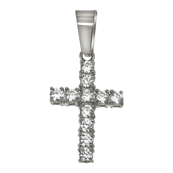 3MM CZ Tennis Cross Bling Bling Stainless Steel