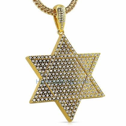 Gold Dollar Sign Bling Bling Pendant & Chain Small