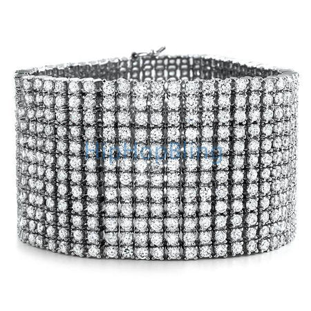 4 Row Bling Bling Iced Out Bracelet Silver * Premium *