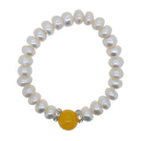Genuine Pearl Bracelet Yellow Natural Stone