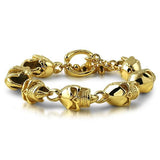 Skull Link Gold Stainless Steel Bracelet