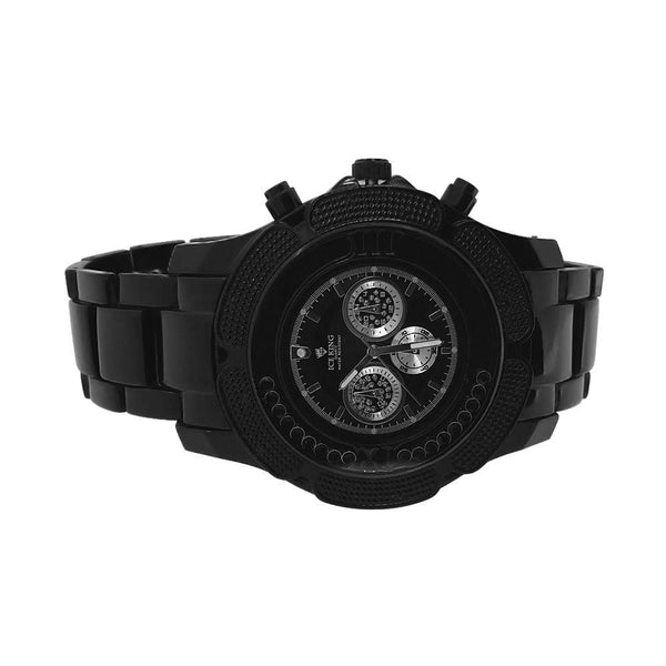 All Black Bling Metal Band Watch