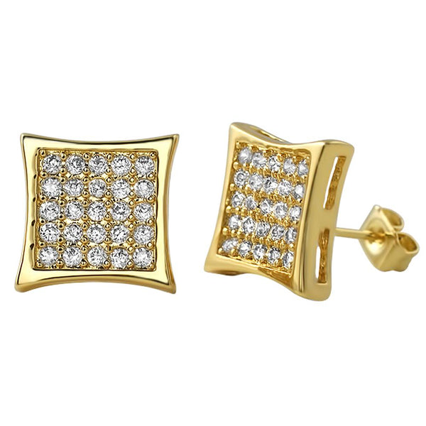 Gold Kite 50 CZ Micro Pave Earrings