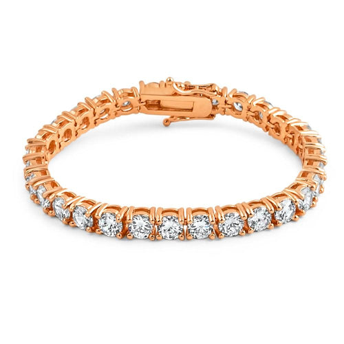 6MM CZ 1 Row Bling Bling Tennis Bracelet Rose Gold