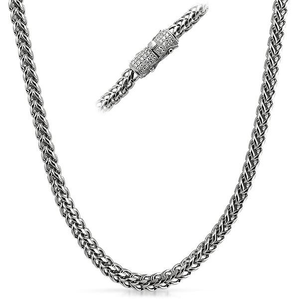 Real Diamond 6MM Stainless Steel Franco Chain