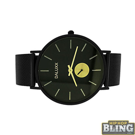 Gold Modern Fashion Metal Watch Black Dial