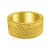 Quilted Diamond Gold Ring Stainless Steel