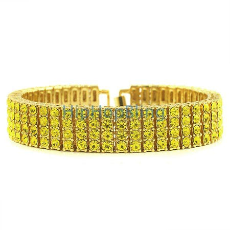 Popcorn IP Gold Stainless Steel Bracelet 4MM
