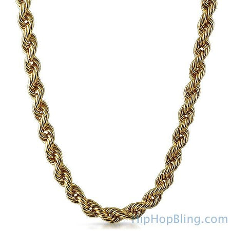 6MM Miami Cuban Chain IP Gold Steel Triple Lock