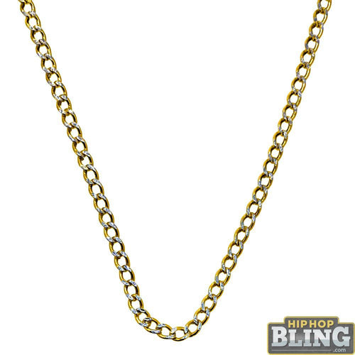 10K Yellow Gold Diamond Cut 2MM Cuban Chain