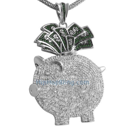 Piggy Bank Money CZ Custom Hip Hop Pendant