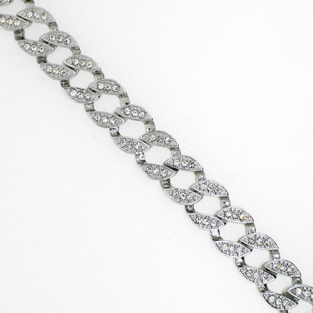 12MM Figaro Silver Plated Bracelet