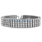 4 Row Bling Bling Iced Out Bracelet Silver * Premium *