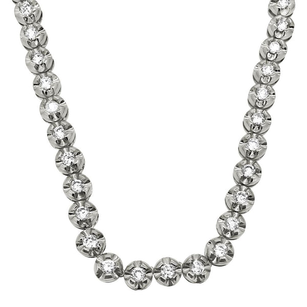 Diamond Cut Bezel CZ 1 Row Bling Bling Chain