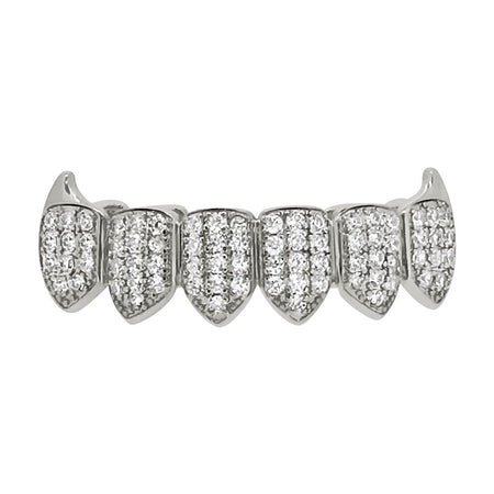 Bling Bling Grillz Double Row Silver Top