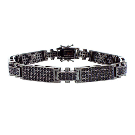 Domed Black Micro Pave CZ Hip Hop Bracelet