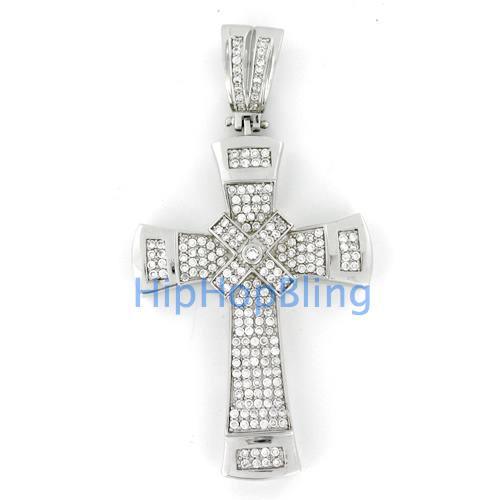 Classy X Cross CZ Micro Pave Bling Bling Pendant