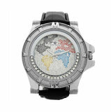 Map Dial Floating Super Techno Watch .10ct Diamonds