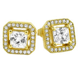 Gold Princess Ice Island Micro Pave Iced Out Earrings