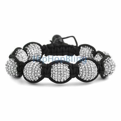 Candy Cane Blue & White 8 Row Bling Bracelet