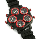 All Working 5 Time Zone Watch Red & Black