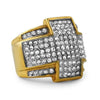 Cross Gold Stainless Steel Bling Bling Ring