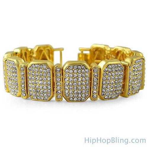 Octagon Link Gold Bling Bling Bracelet