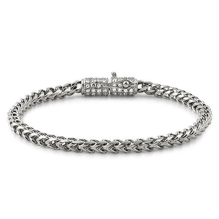 Basket Weave Stainless Steel Bracelet 4MM