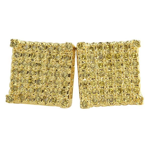 Custom Micro Pave Earrings Lemonade CZ Cubes