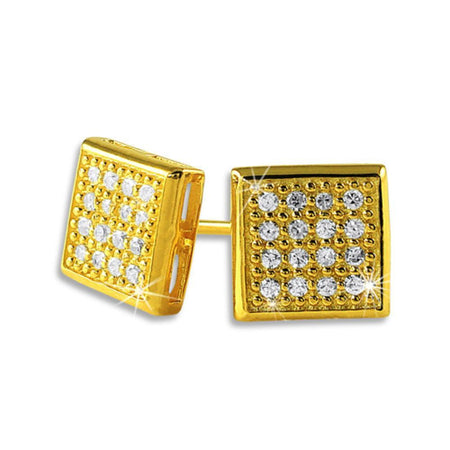 9mm .925 Sterling Silver Micro Pave Iced Out Earrings #01a